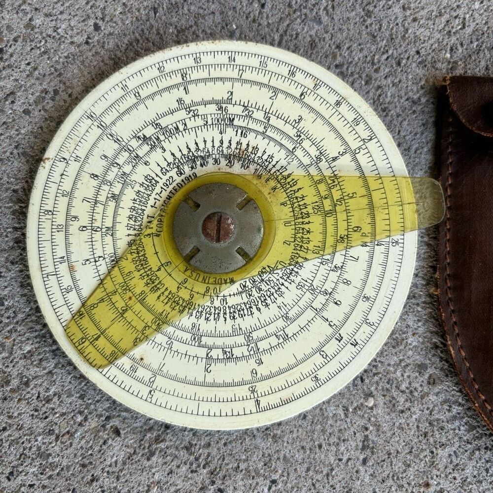 Gilson The Midget Slide Rule Copyright 1919 In Case - Picture 2 of 5